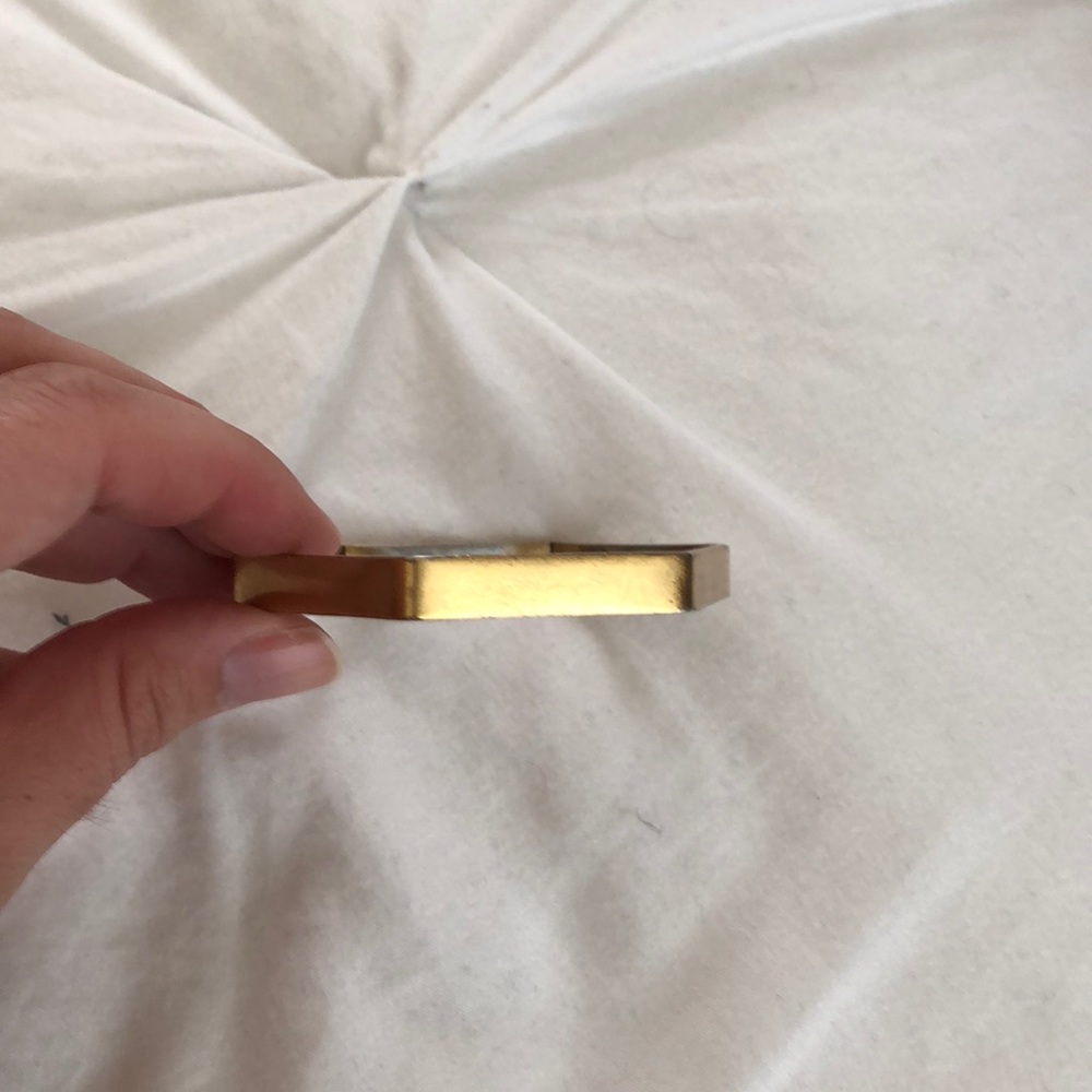 Geometric gold bangle